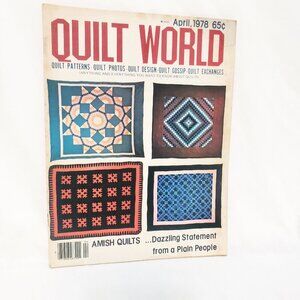Quilt World Magazine April 1978 Amish Clown Crib Flower Skyrocket Jack in Box